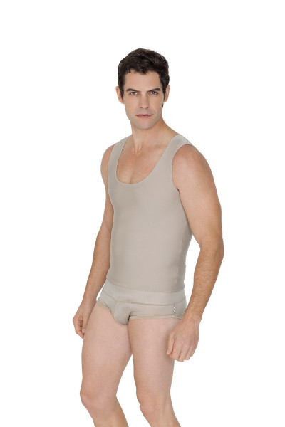 COLETE POSTURAL MASCULINO, ALTA COMPRESSÃO, 2071 BEGE