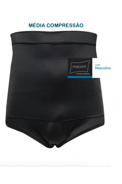 CINTA MASCULINA COM CINTURA ALTA, MÉDIA COMPRESSÃO, 2067 PRETO