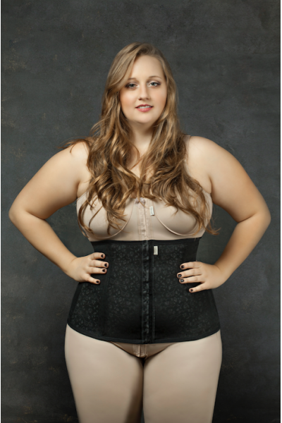 CINTA ABDOMINAL, 4 BARBATANAS - DESIGN NA LINHA PLUS SIZE 4012DPS PRETO