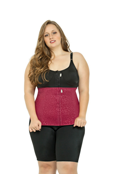 CINTA ABDOMINAL, 4 BARBATANAS - DESIGN NA LINHA PLUS SIZE 4012DPS BORDO
